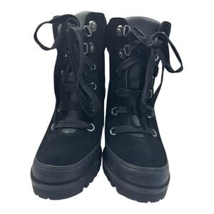 UGG Black Suede Redwood Waterproof Chunky Heeled Boots Women's US Size 6